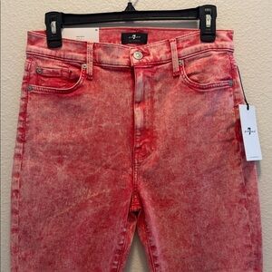 7 For All Mankind Vibrant Red Slim Jeans